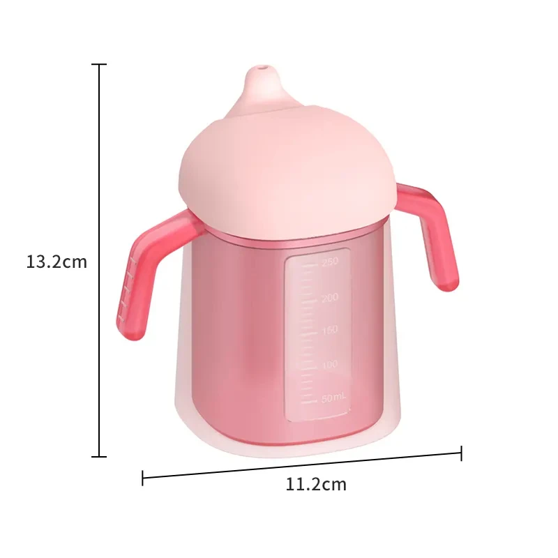360 Leakproof  Elephant Nose Shaped Suction Nozzle Design Baby Feeding Cup Baby Straw Cup Baby Sippy Cup With One-body Straw