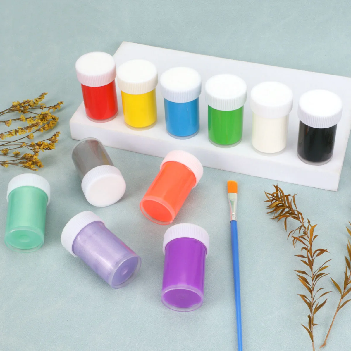 Matou 6 Tubes 22ml Acrylic Paint Set With 1Brush DIY Graffiti Paint Non-Toxic Professional Artist Supply