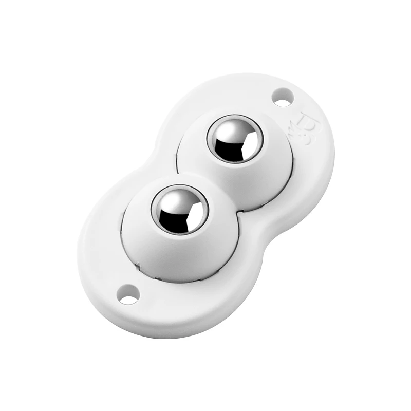 Black Set Double Roller Ball Pulley for Small Furniture Trash Can Storage Box Bottom Self Adhesive Steel Balls Roller Balls Self