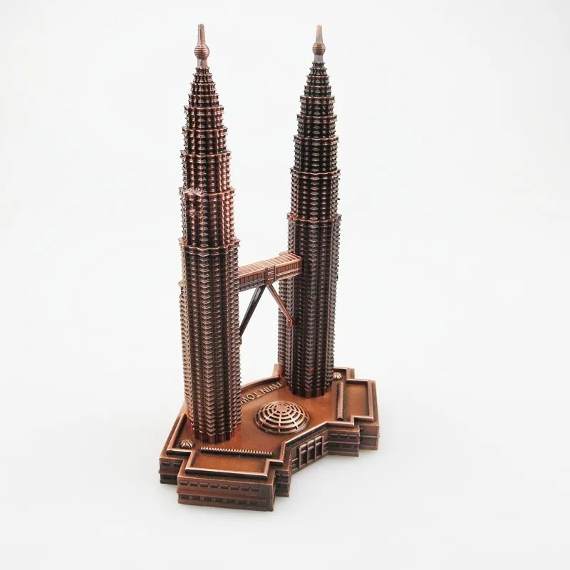 Malaysia Kuala Lumpur Twin Towers metal architectural model decoration Creative scenic crafts tourism souvenirs graduation gift