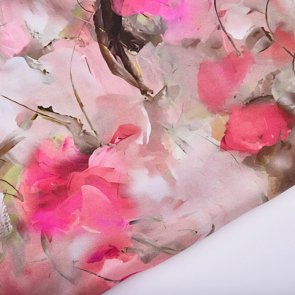 Hot sale digital Floral print 100% viscose rayon challis fabric floral printed for dress