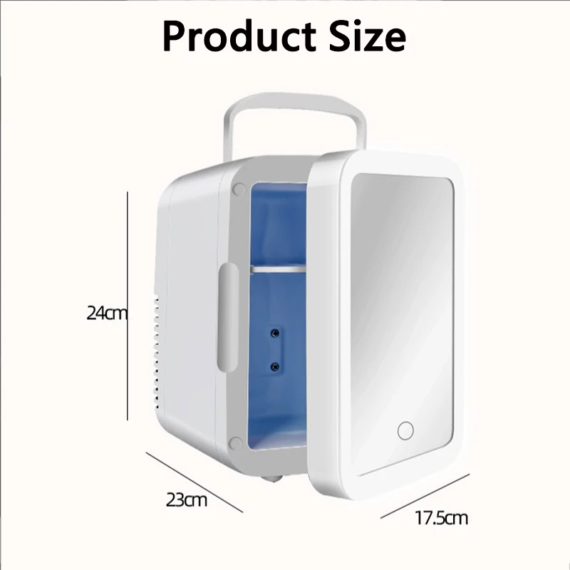 Car beauty refrigerator 4L touch light makeup mirror mini mini refrigerator Home car dual use skin care mask cooler