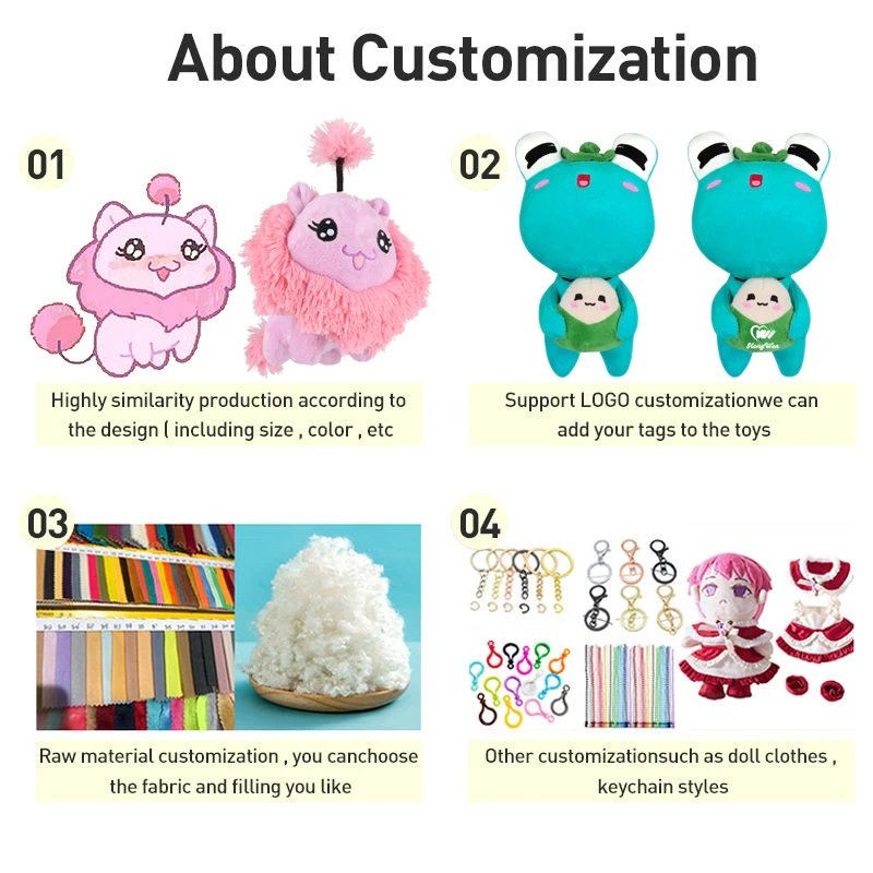 Custom Factory Sale OEM ODM Anime Kawaii Cute Mini Toys Stuffed Keychain Plush Toy