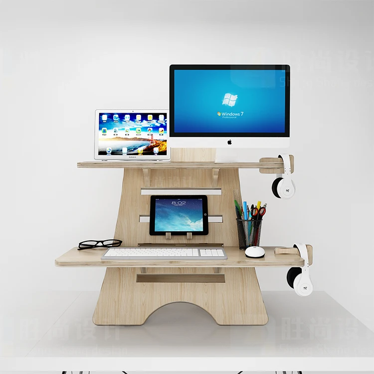 Подставка из фанеры для монитора настольного компьютера устойчивая регулируемая высота конвертер ноутбука рабочей станции