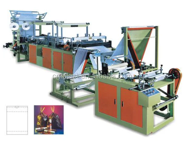 full automatic plastic ribbon through garbage bag making machine factory price