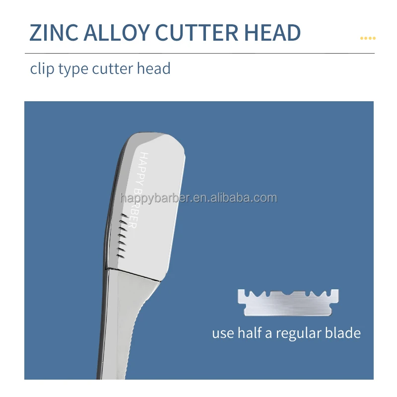 Barber Manufacturer Portable Electroplating Classic Straight Razor Holder Men Shaving Barber Razors For Facial Hair Shaving