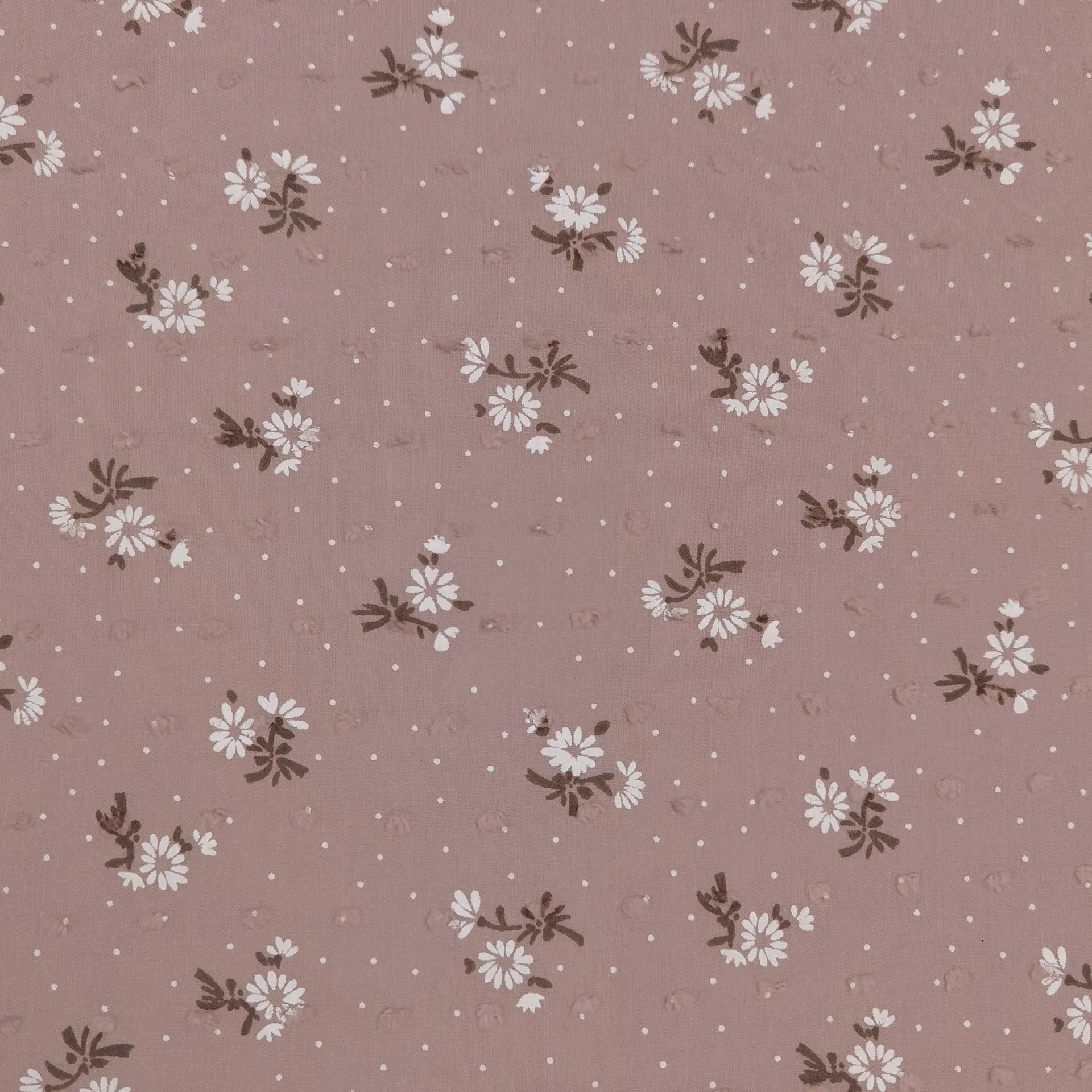 Little Fresh Daisy Flower Dot Print Pure Cotton Fabric
