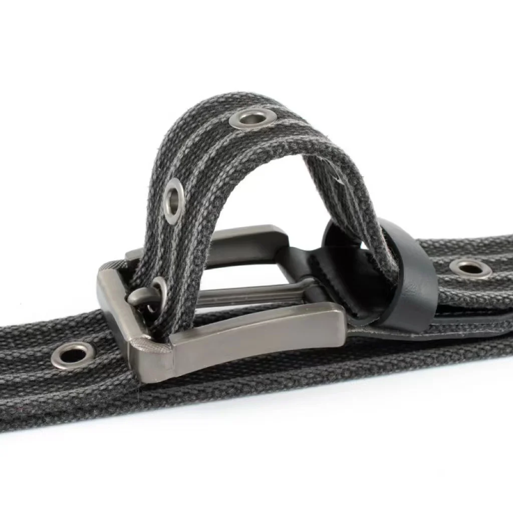 Adjustable Cotton elastic Outdoor Belts Men Woven Canvas Fabric Webbing Belt