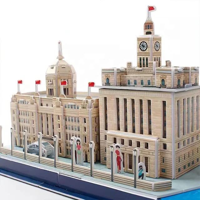 Customized 3D Jigsaw Puzzles for Kids and Adults Gifts DIY Toy Paper Miniature Model City Famous Building Assemble