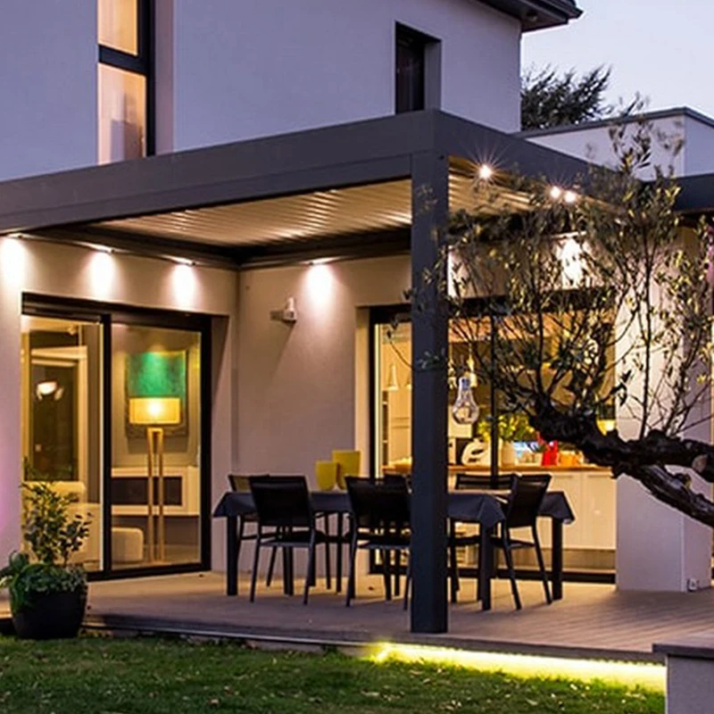 New Design Eco Friendly Modern Gazebo Waterproof Aluminium Pergola Motorized Outdoor Bioclimatic Aluminum Louvered Pergola