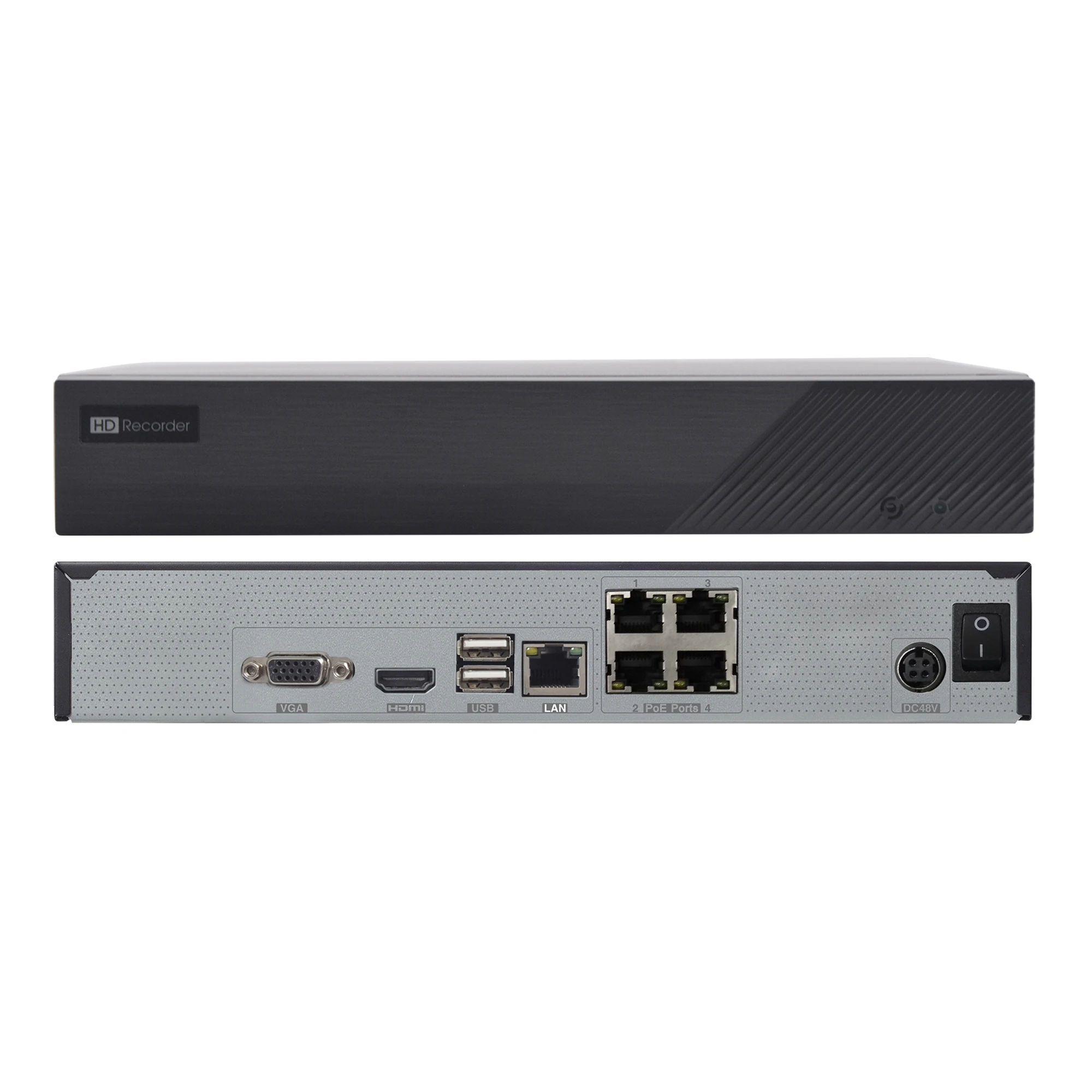 Superlive Plus mobile APP 4CHs POE NVR OEM VCA function with 1 SATA HDD Slots Network Video Recorder