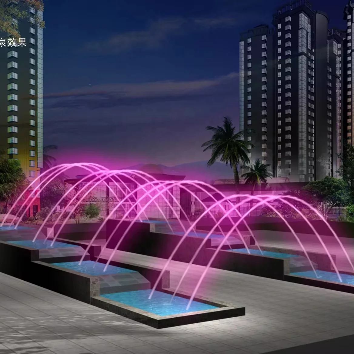Outdoor Music Laminar Jet  Fountain Jumping Water Fountain