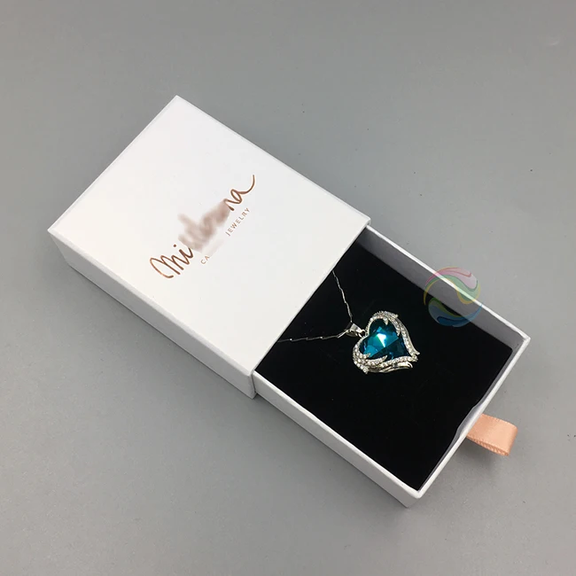 Wholesale Long Small Custom Black Paper Earring Jewellery Packaging Box With Gold LOGO