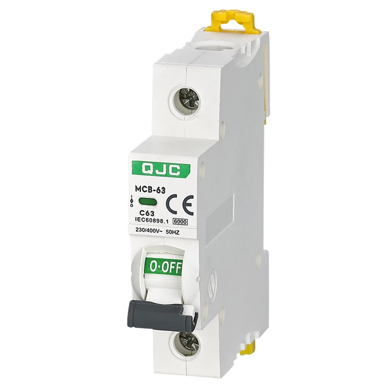  Qjc 1a 6a 63a Miniature Circuit Breaker mini mcb C45 Mcb Ac 12v 230v 1p 2p 3pole