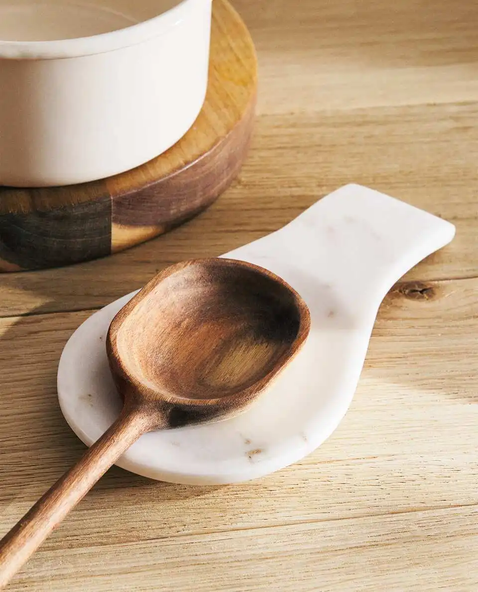 Подставка под ложку Белый Мраморный держатель для ложки вилки приготовления