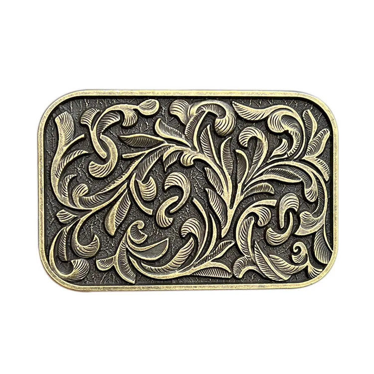 2024 Hot selling item antique gold and silver zinc alloy Western cowboy belt buckle American fashion belt buckle for men