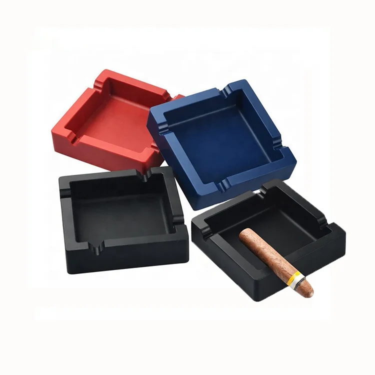 Factory Custom Logo Portable Pocket  Cheap Silicone Square Ashtray Cigar Ashtray