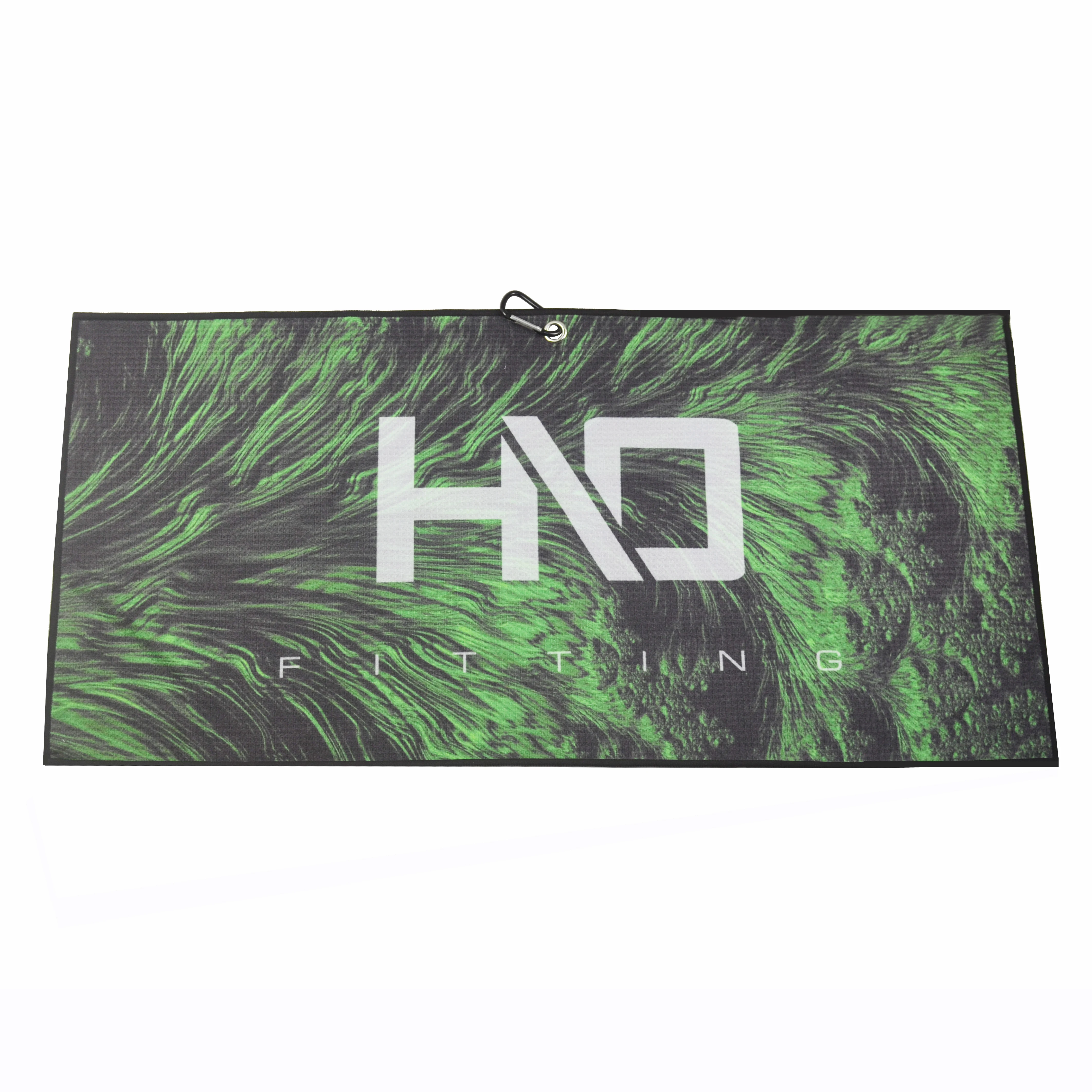 Custom both sides printing golf waffle towel sublimation with carabiner