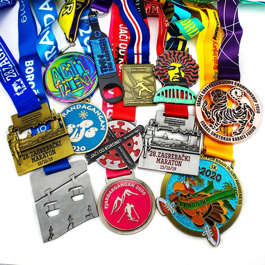 Medal Manufactures Cheap Price Gold Plated acrylic medal ww2 Custom Made 3d Blank Metal Sports Race Award Medals