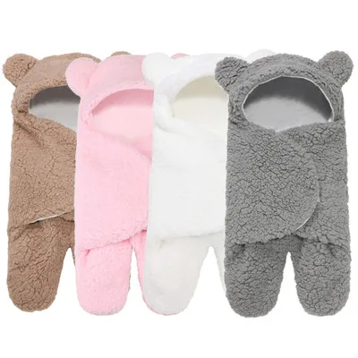 for newborn Wholesale solid envelop sleeves winter swaddle wrap sleep sack baby sleeping bags