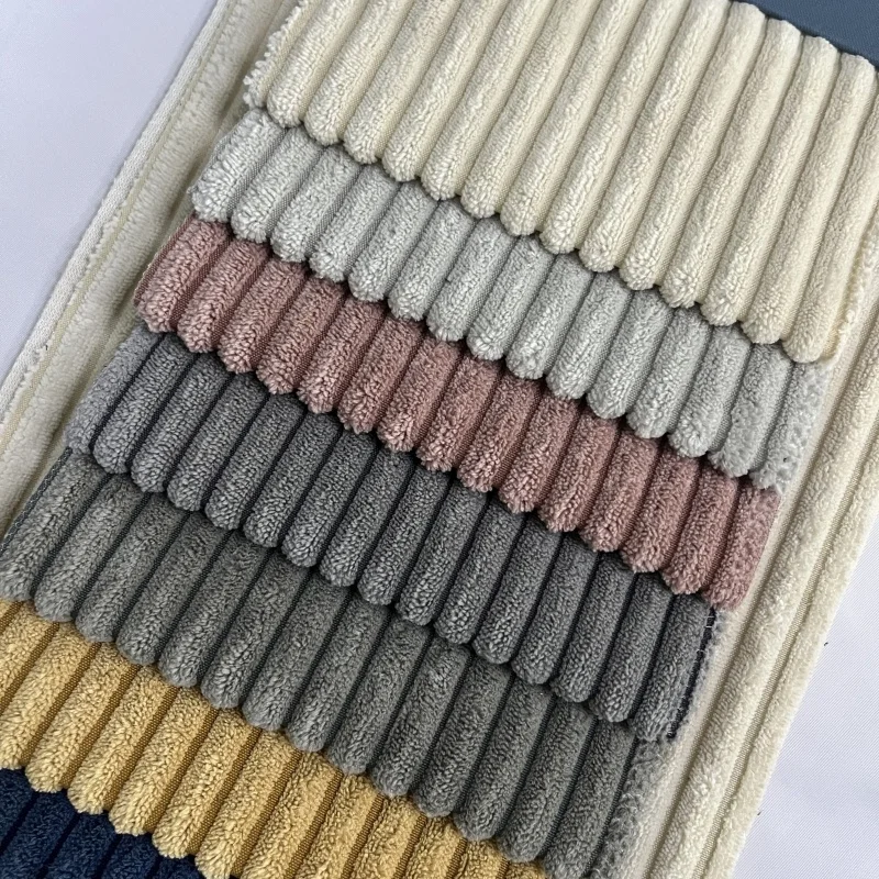 wholesale 6 wales upholstery corduroy stripe velvet fabric for sofa