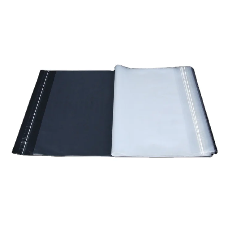 GRS  Custom size transparent self sealing 100% recycled poly bags with suffocation warning print