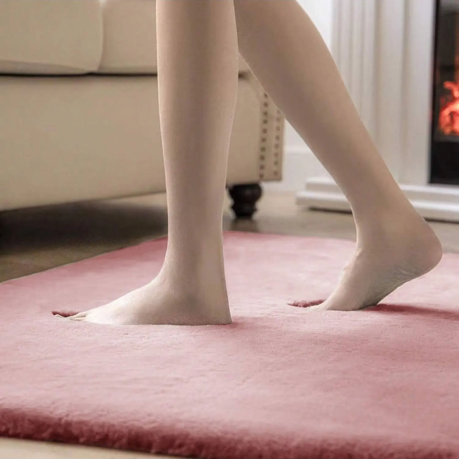 Factory New Product Modern Simple Rugs Imitation Rabbit Fur Carpet for Bedroom, Living Room or Bedside-Padded Area