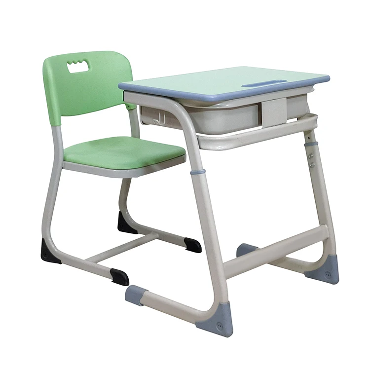 Modern High Mdf Metal Frame Double Student Desk And Chair School