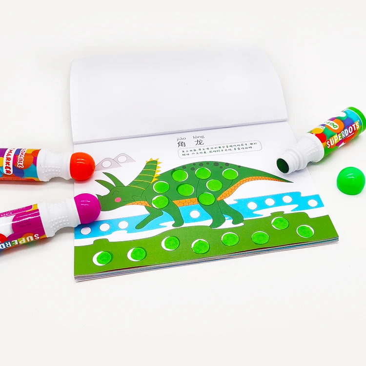 superdots kids dot markers coloring book, different pattern no mess 25 sheets coloring dot painting Activity books for drawing