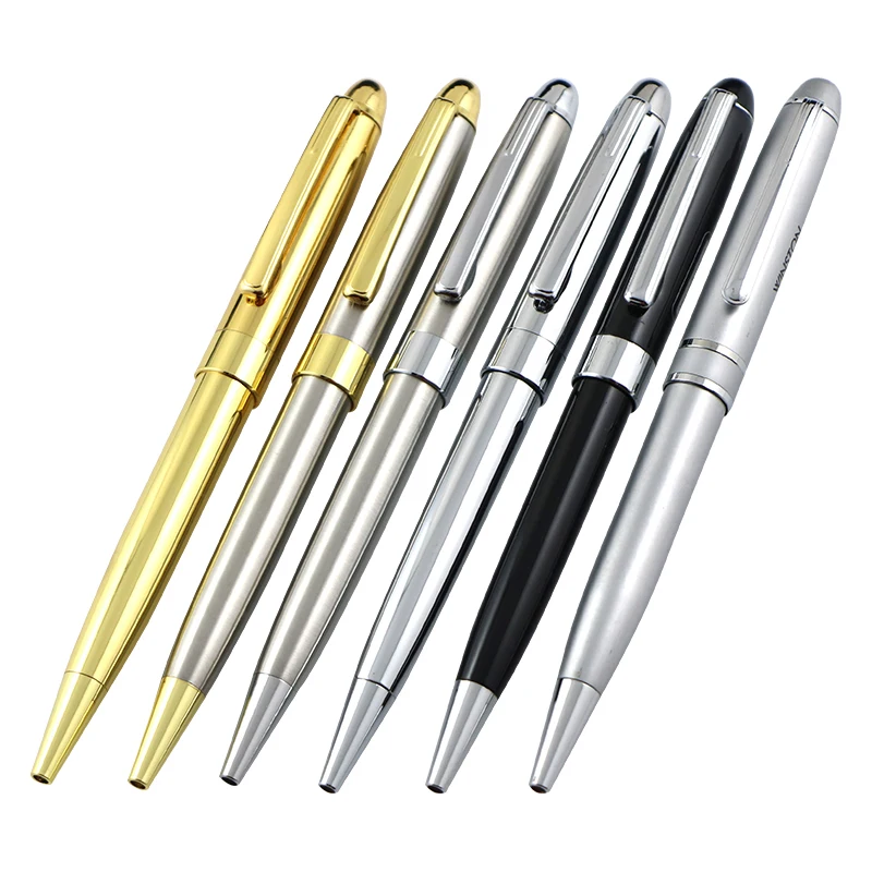 Popular Shiny Pen Inox Chrome Mirror Silver Pens Gold Plated Metal Stainless Steel Ballpoint Pen with Custom Logo