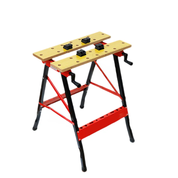 Multifunction Adjustable height Easy foldable sawhorse Workbench for Indoor Outdoor