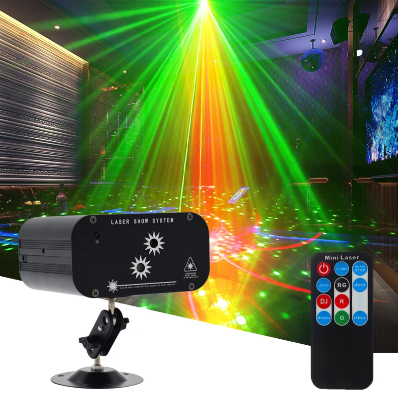 Mini 2 Eye 48 Photos Stage Lights  Remote Control Sound Activated Disco Laser Light For Party Night Club Wedding Xmas Christmas