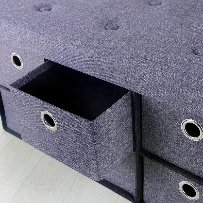 2022 hot sale can sit drawer storage stool foldable multifunctional storage box lazy sofa storage stool factory wholesale