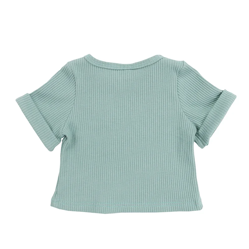 
New summer kids clothing boutique baby clothes top short sleeve ribbed boy shirts 