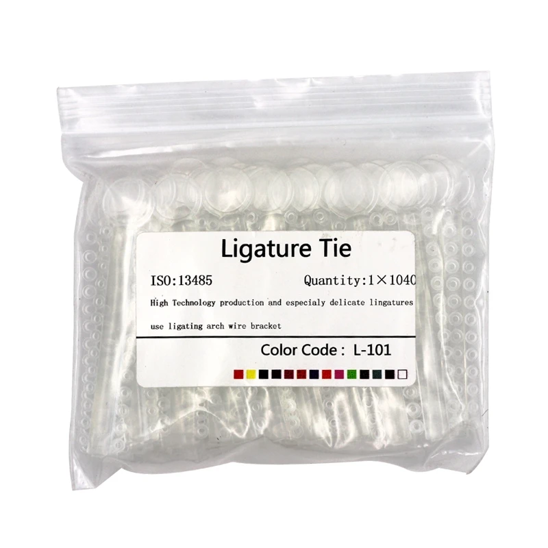 RTSDental Ligature Ties 40 Pcs/Bag Clear Dentistry Teeth Orthodontics Consumable Disposable Elastic Rubber Ties Bands for Clinic