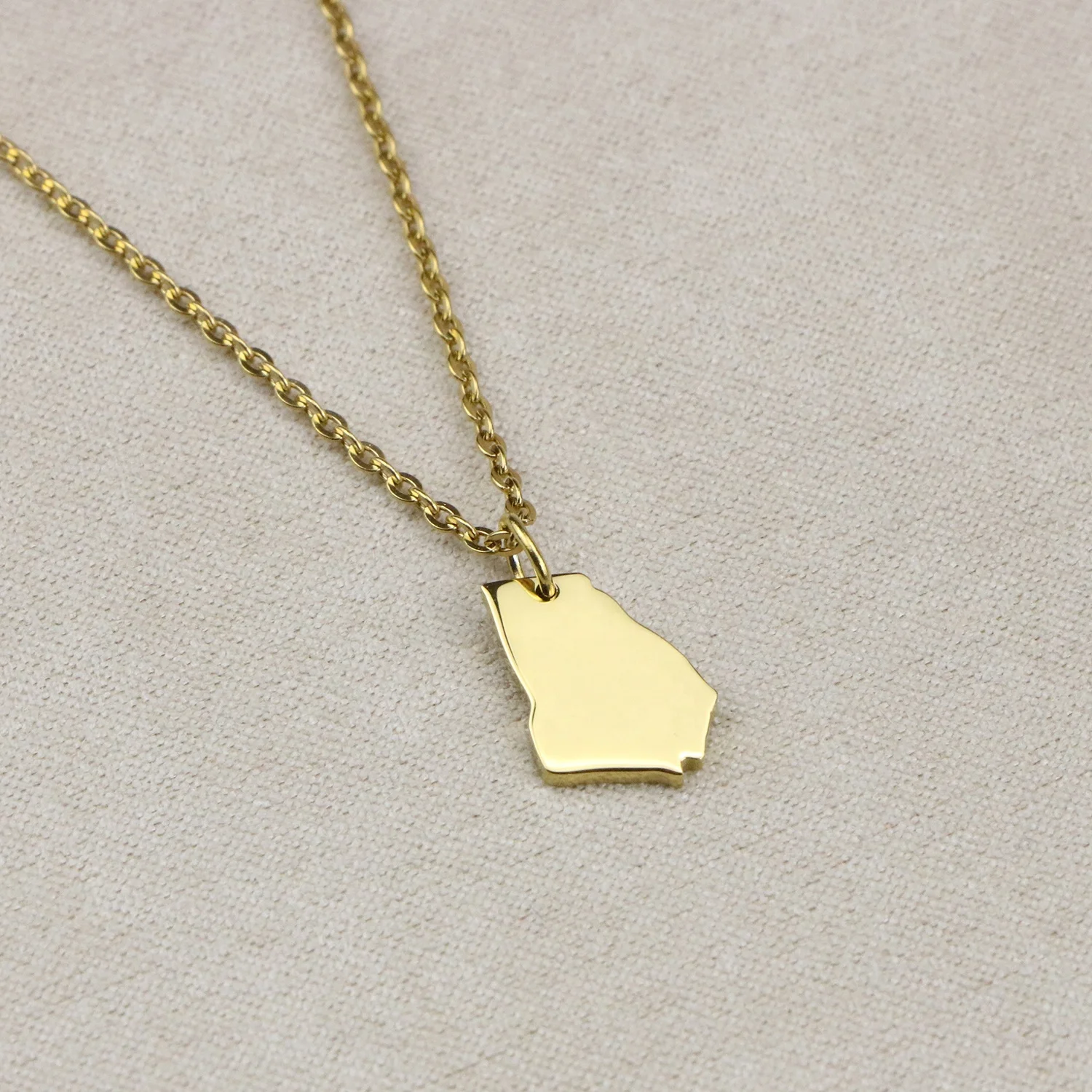 
Joycuff Wholesale Cheap Price High Quality 316L Stainless Steel World Map Necklace 18K Gold 