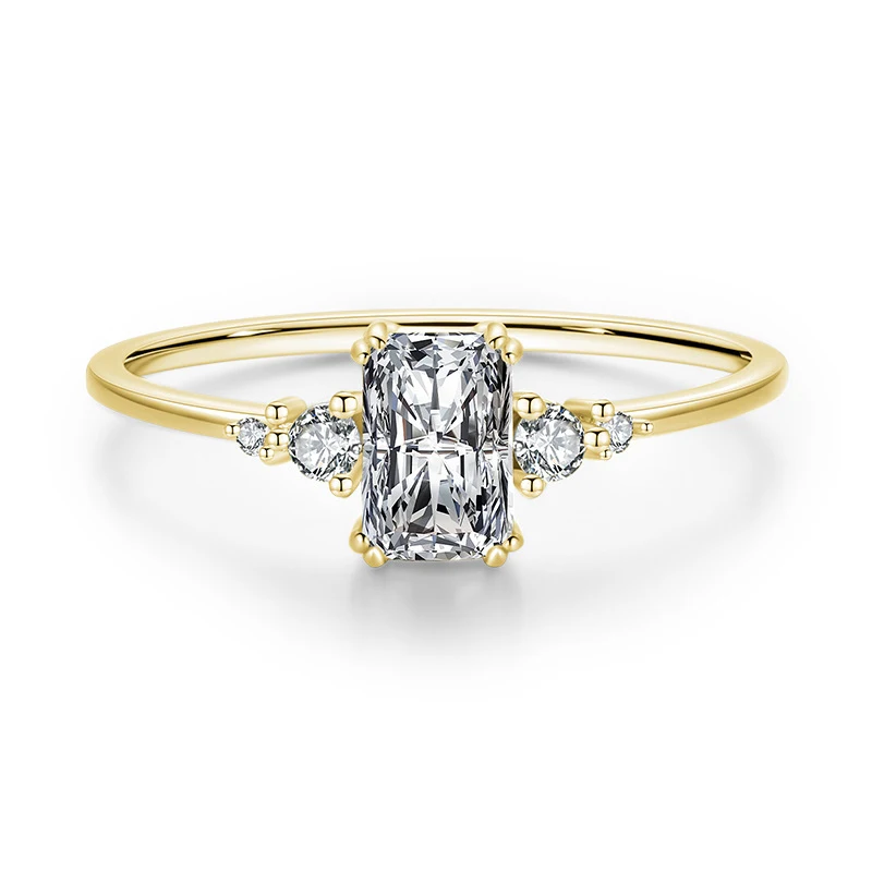 S925 silver classic cut 1 carat ring light luxury ring all-match temperament wedding ring