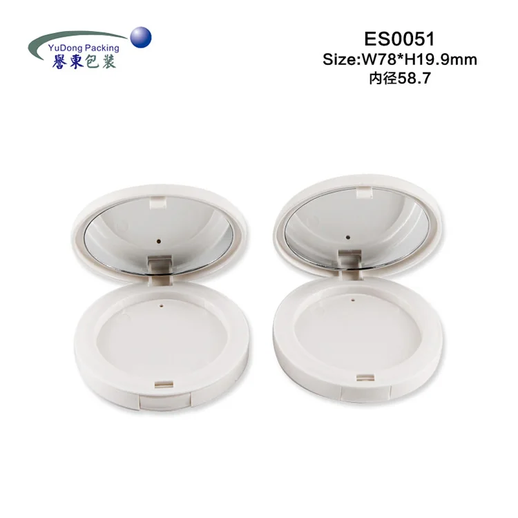 Double layer private label round pink white press compact powder case empty cushion foundation blush containers packaging