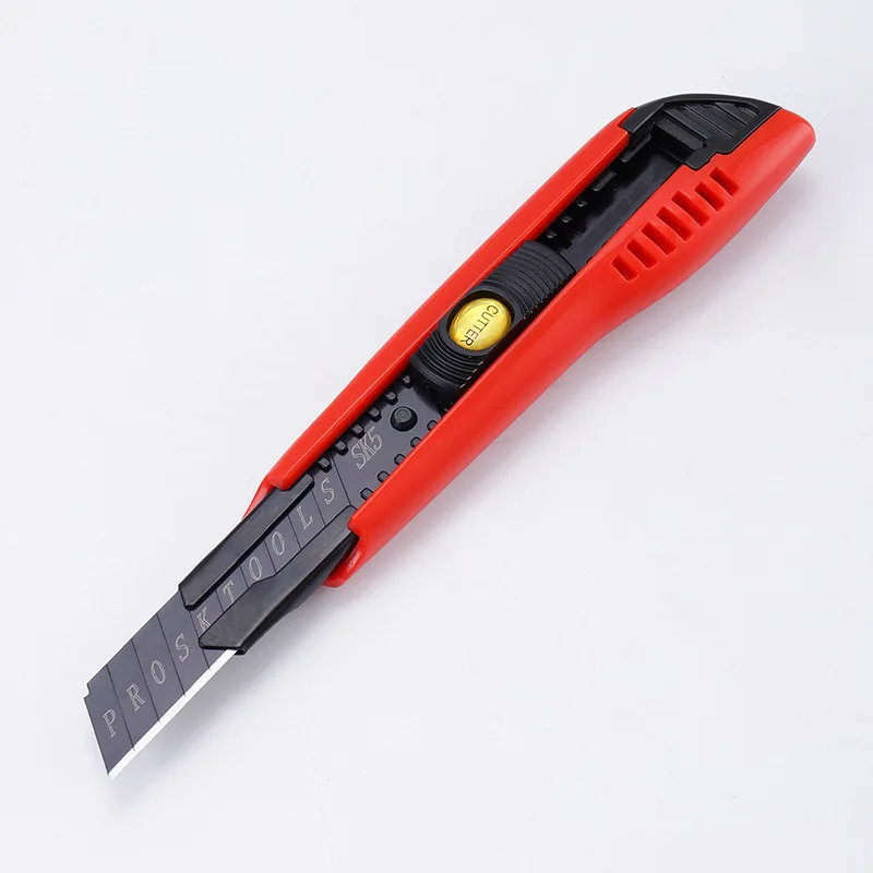 Factory wholesale hot sale Safety bottom automatic lock 9mm paper cutter high quality Stainless Steel handheld utility knife
