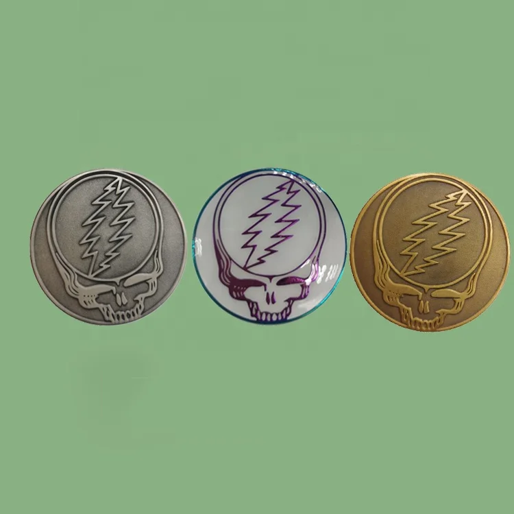 Customized Die Struck Antique Lapel Pins Soft Enamel Antique Color Grateful Death Metal Soft Enamel Pins