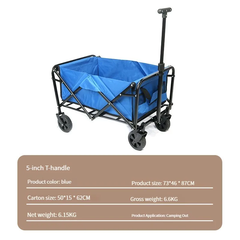 Heavy Duty High-Capacity Trailer Camping Storage Car Collapsible Portable Folding Wagon Utility Outdoor Camping Garden Cart
