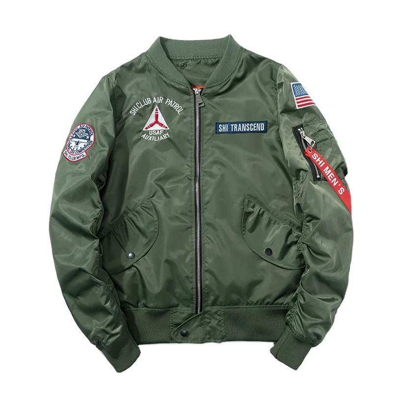 2021 Winter ThiCK quilting padding lining MA1 Bomber Hiphop US Air Force Pilot Flight College bomber Jacket for Men