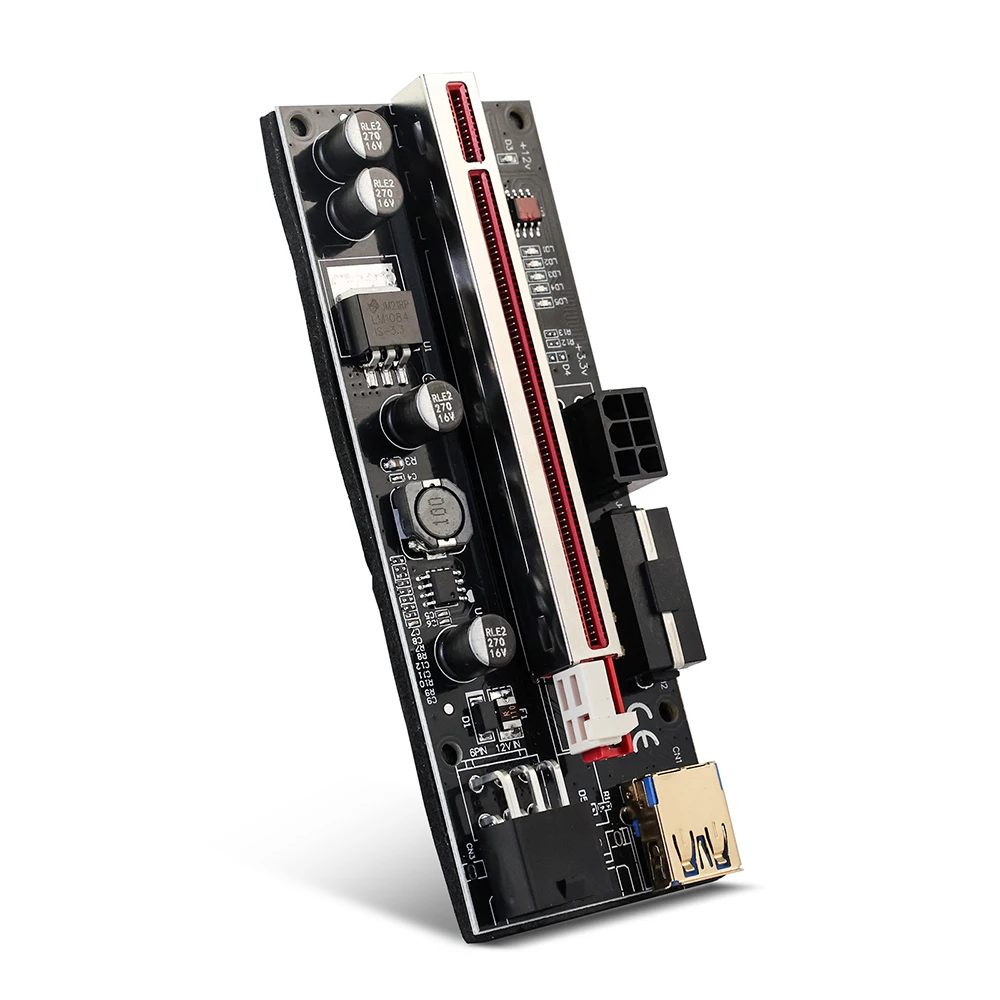 EDUP Newest 1x to 16x Gpu PCI-E 6pin 4 Solid Capacitors GPU Riser Card 009s PCI Express Riser