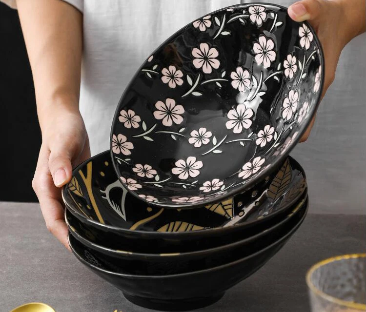 Under Glazed Square Dinner Plates Angled Salad Bowls Pizza Plate Ceramic Dinnerware Set Fish Plates for Restaurants