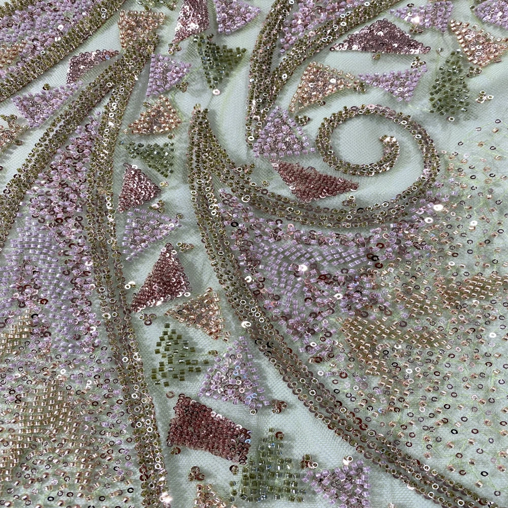 Прямые продажи, разумная цена, изысканная кружевная ткань, швейцарская вышивка бисером, Тюлевая кружевная ткань для платья