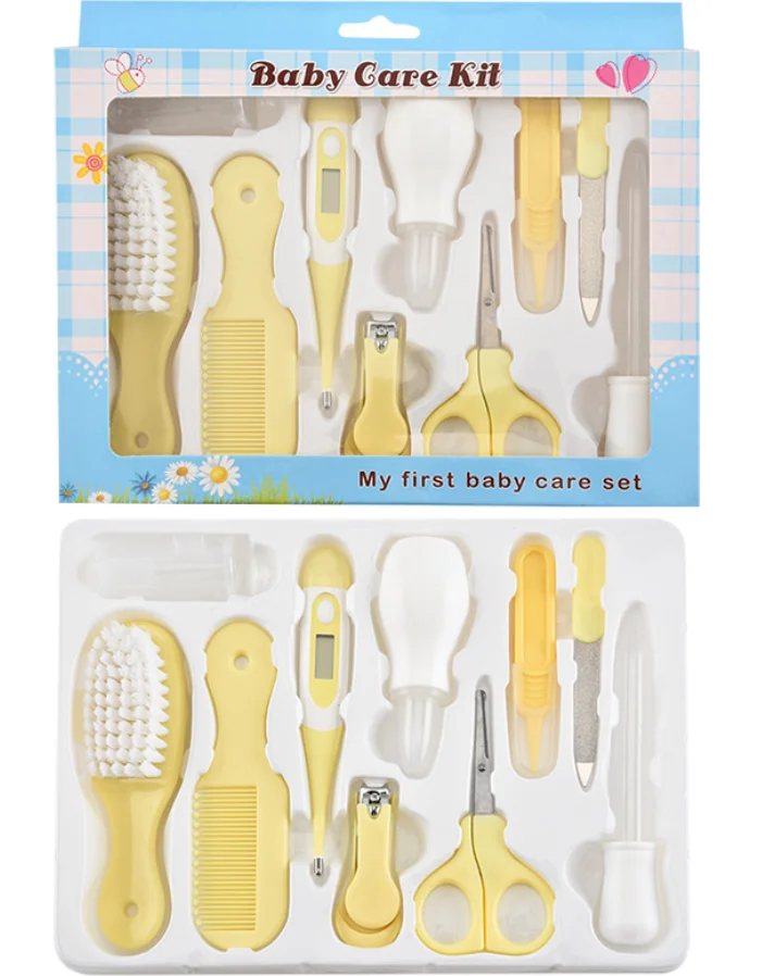 Wholesale 10 Pcs Infant Newborn Gift Set Toddlers Stuff Other Bebe Supplies Products Kids Baby Care Grooming Kit -