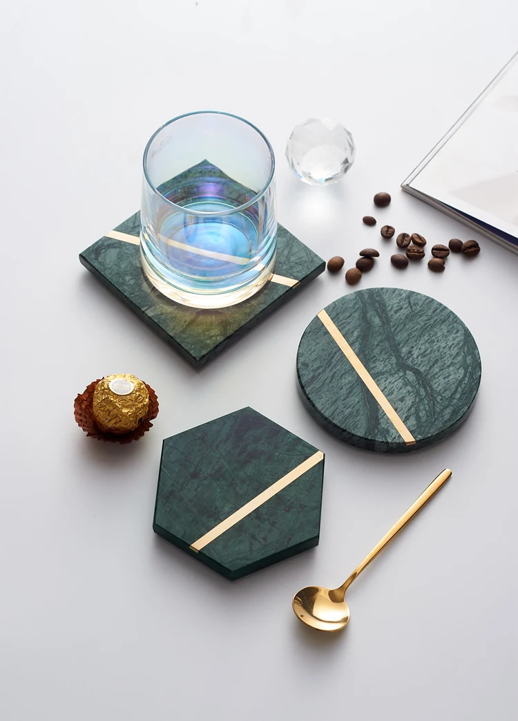 2023 Non Slip SLATE coaster Simple style Round square rectangular black coaster