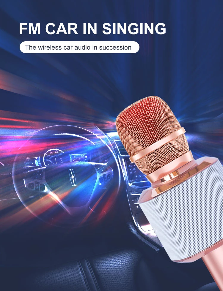 3-in-1 Portable Hand Speaker Wireless Karaoke Microphone for iPhone Android iPad PC