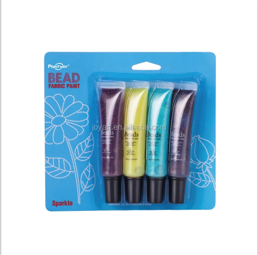 Factory Direct Supply 4 Colors Bead Fabric Paint  Fantasy Textile Colored Clothes Hand-painted Beads Pigment