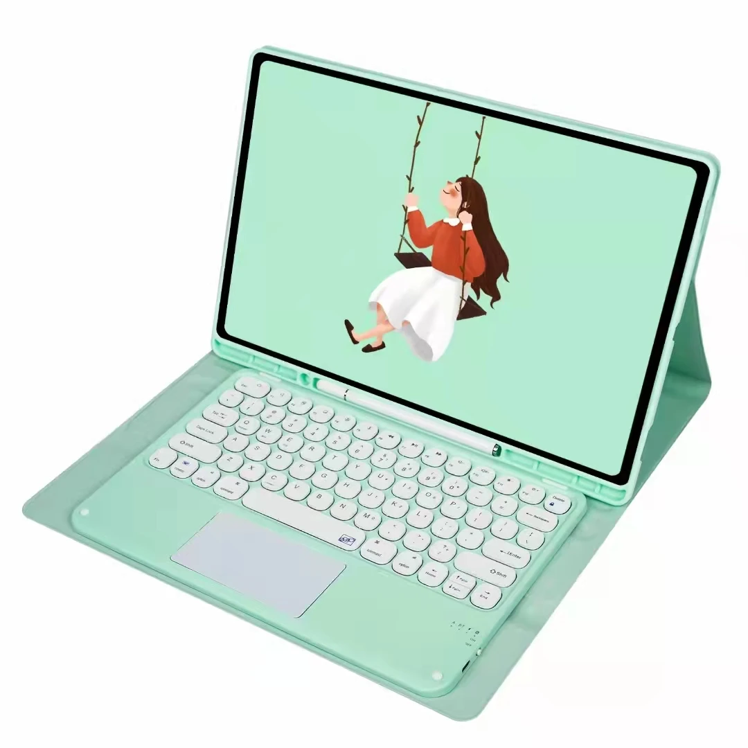 Wireless BT Touchpad Keyboard Tablet Case for Samsung Tab S8 ultra 14.6 inch with Pen Holder